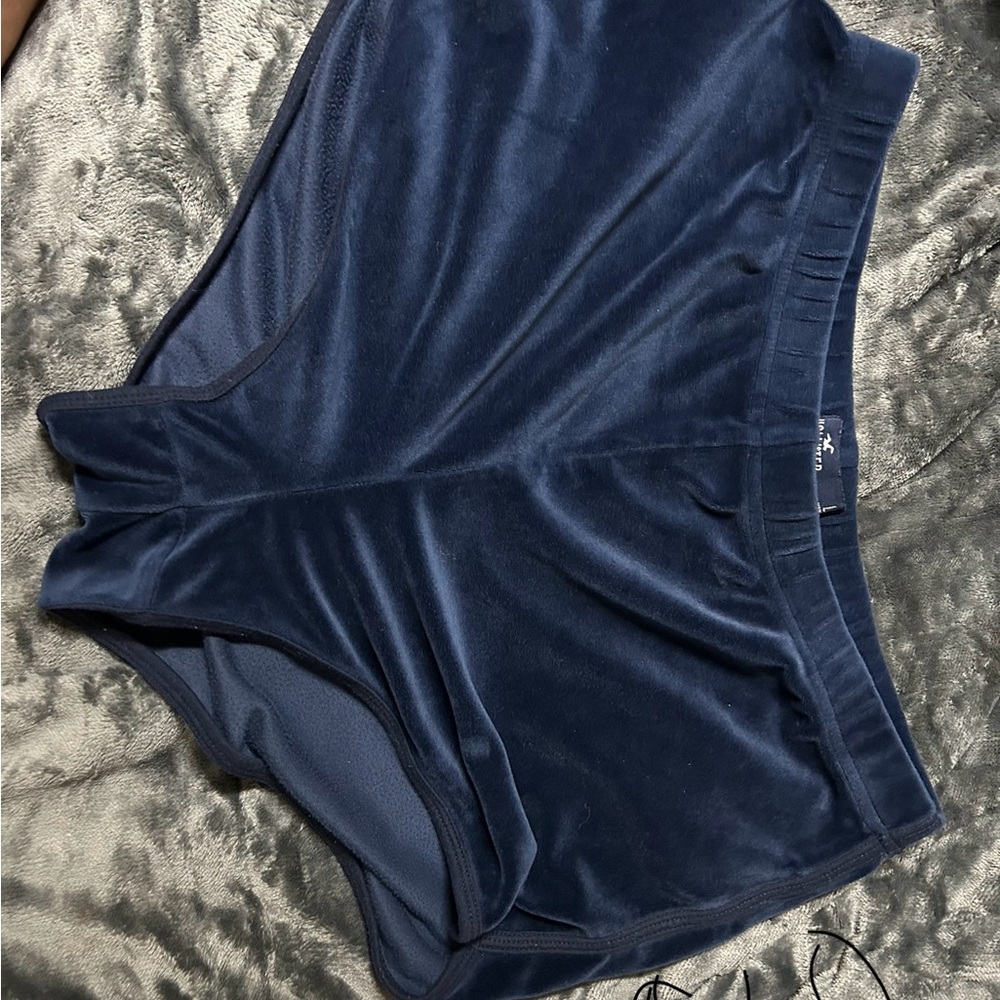 Hollister Women's Navy Velvet Athletic Shorts